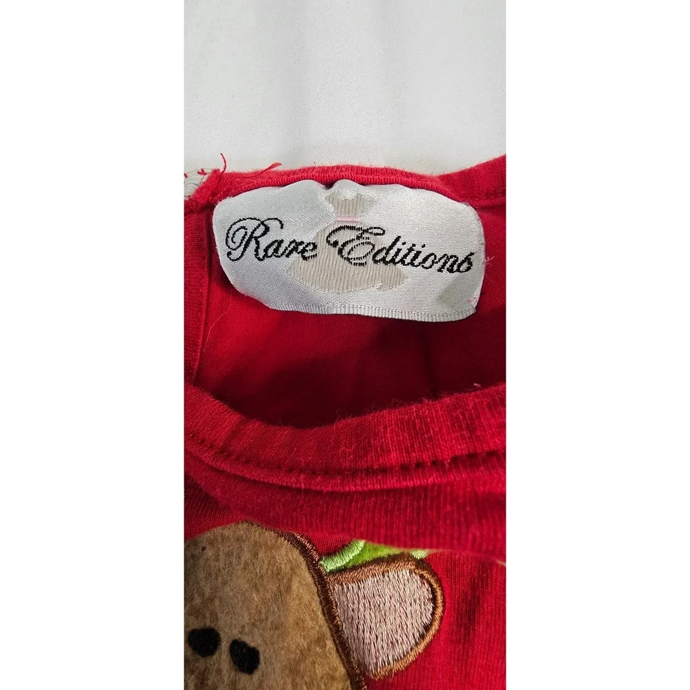 Rare Editions Girls Red Reindeer Ruffle Tunic and Leggings Christmas Set Size 4T